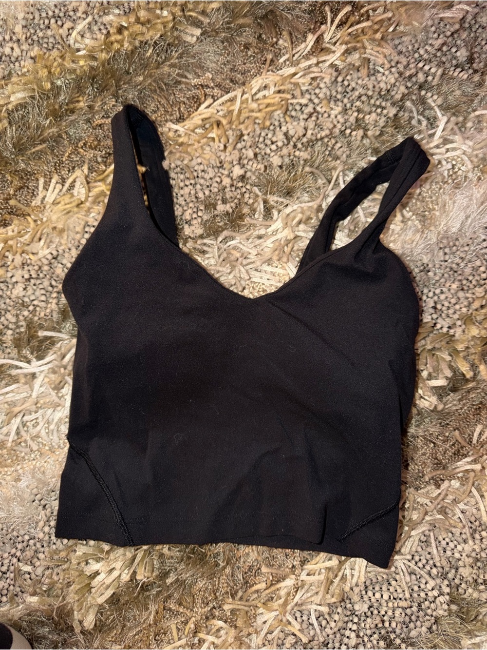 lululemon athletica Black V-Neck Crop Tank